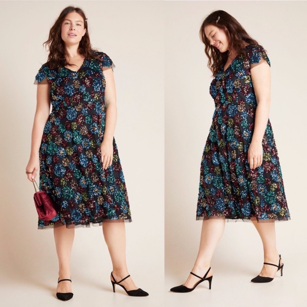 Anthropologie 16W Eva Franco Glenna Sequin Dress